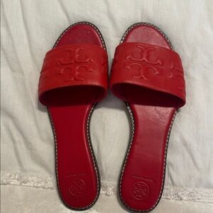 Tory Burch Red Slide Sandals